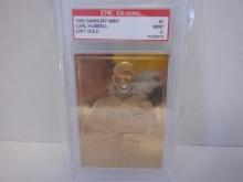 1996 DANBURY MINT #1 CARL HUBBELL 222KT GOLD EMC 9