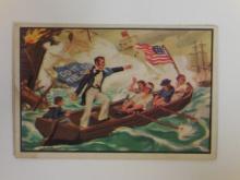 1954 BOWMAN US NAVY VICTORIES #12 PERRY TRANSFERS FLAG