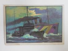 1954 BOWMAN US NAVY VICTORIES #7 DESTROYERS CONVOY TROOPSHIPS