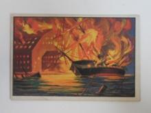 1954 BOWMAN US NAVY VICTORIES #39 MILITARY STORES BLOWN UP