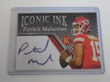 ACEO 2017 ICONIC INK PATRICK MAHOMES ROOKIE CARD CHIEFS FACSIMILE RC