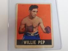 1948 LEAF BOXING #51 WILLIE PEP VINTAGE BOXING CARD VERY NICE