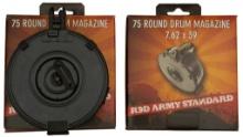 A Group of Two AK-47 Style Drum Magazines