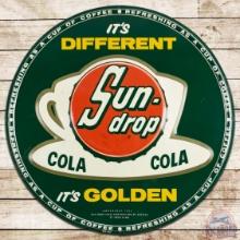 Sun Drop It's Different It's Golden Embossed SS Tin Sign w/ Coffee Cup