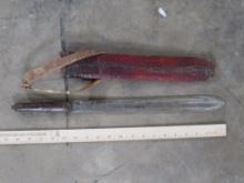 Antique Masai Sword w/Scabbard "Seme" Sword from Tanzania AFRICAN ART-ARTIFACTS