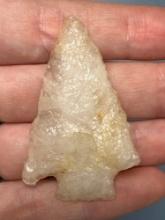 1 15/16" Stunning Basal Notch Quartz Point, THIN, Found in Gloucester County, New Jersey