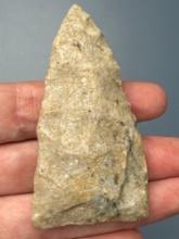 2 3/4" Cohansey Quartzite Blade, Triangular, Found in Gloucester County, New Jersey