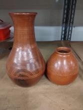 SET OF UNMARKED POTTERY VASES