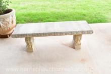 Outdoor garden, concrete bench