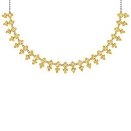 16.10 Ctw i2/i3 Treated Fancy Yellow Diamond 14K White Gold Necklace