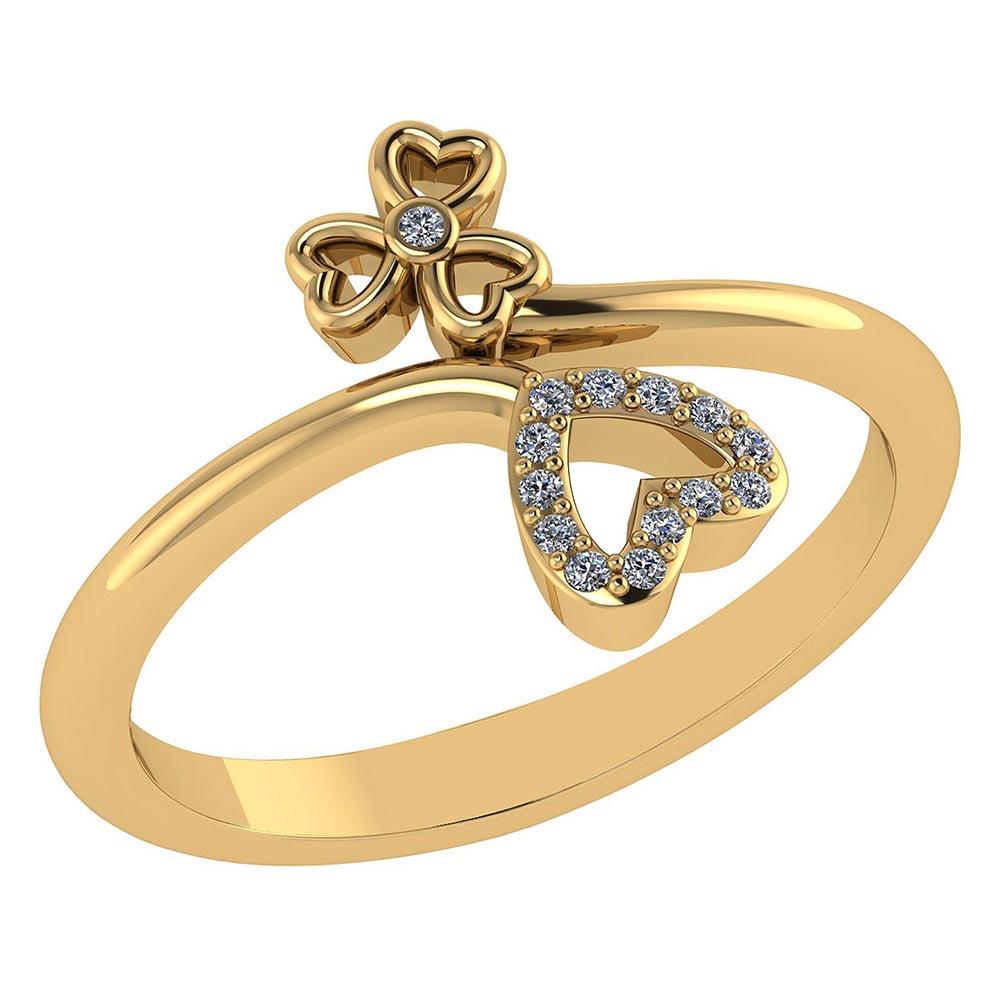 Certified .07 Ctw Diamond 14k Yellow Gold Heart shape Ring