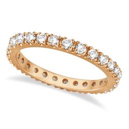 Diamond Eternity Stackable Ring Wedding Band 14K Rose Gold 0.51ctw