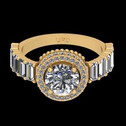 2.95 Ctw SI2/I1 Diamond 14K Yellow Gold Engagement Ring