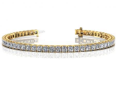 CERTIFIED 14K YELLOW GOLD 3 CTW G-H SI2/I1 CLASSIC FOUR PRONG DIAMOND TENNIS BRACELET MADE IN USA