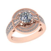 1.97 Ctw SI2/I1 Diamond Style 14K Rose Gold Engagement Halo Ring