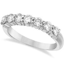 Seven-Stone Diamond Anniversary Ring Band 14k White Gold 1.00ctw