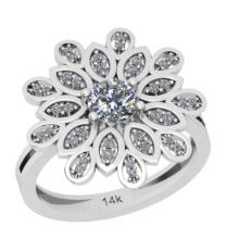 0.65 Ctw SI2/I1 Diamond 14K White Gold Engagement Ring