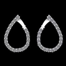2.60 Ctw SI2//I1 Diamond 14 K White Gold J Hoop Earrings