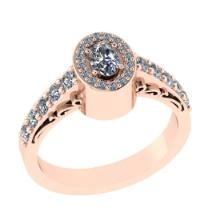 1.02 Ctw SI2/I1 Diamond 14K Rose Gold Engagement Ring