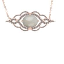 10.43 Ctw SI2/I1 Opal And Diamond 14K Rose Gold Pendant Necklace