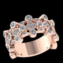 1.16 Ctw SI2/I1 Diamond 10K Rose Gold Eternity Band Ring