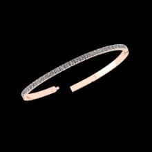 0.64 Ctw i2/i3 Diamond 14K Rose Gold Half Bangle