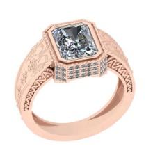 2.30 Ctw SI2/I1 Diamond Style Prong & Bezel Set 14K Rose Gold Engagement Halo Ring
