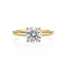 Certified 1.5 CTW Round Diamond Solitaire 14k Ring E/SI1