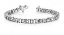 14K WHITE GOLD 2 CTW G-H I1/I2 CLASSIC DIAMOND LINK PRONG SET TENNIS BRACELET