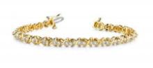 14KT YELLOW GOLD 1 CTW G-H VS2/SI1 DOUBLE DIAMOND X LINK BRACELET