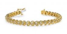 14K YELLOW GOLD .90 CTW G-H SI2/SI3 FLOATING DIAMOND HEART BRACELET