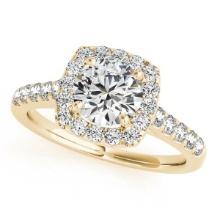 CERTIFIED 18K YELLOW GOLD 1.17 CTW J-K/VS-SI1 DIAMOND HALO ENGAGEMENT RING