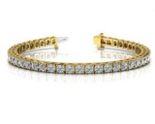 14KT YELLOW GOLD 2 CTW G-H VS2/SI1 CLASSIC FOUR PRONG DIAMOND TENNIS BRACELET