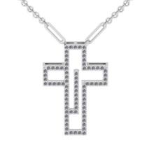 0.40 Ctw VS/SI1 Diamond Prong Set 14K White Gold Necklace (ALL DIAMOND ARE LAB GROWN )