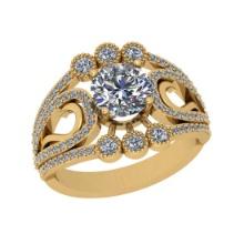 1.95 Ctw SI2/I1 Diamond Style Prong Set 18K Yellow Gold Engagement Ring