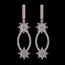 1.88 Ctw VS/SI1 Diamond 10K Rose Gold Dangling Earrings