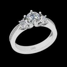 1.40 Ctw VS/SI1 Diamond Prong Set 18K White Gold Engagement Ring