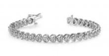 14KT WHITE GOLD .90 CTW G-H VS2/SI1 FLOATING HEART BRACELET LAB-GROWN DIAMOND