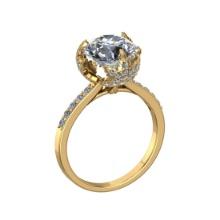 3.10 Ctw VS/SI1 Diamond 14K Yellow Gold Engagement Ring (ALL DIAMOND ARE LAB GROWN )