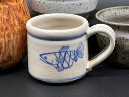 Artist Signed Stoneware Mugs