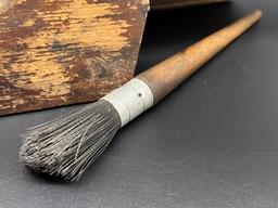 Vintage Wood Tool Box and Tools