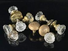Glass and Brass Antique Knobs