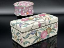 Chinese Ceramic Box and Jewelry/Trinket Box