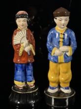 Two Japanese Hand Painted Figurines