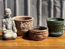 Garden Pots and Statue