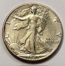 1947 Walking Liberty Silver Half Dollar AU58