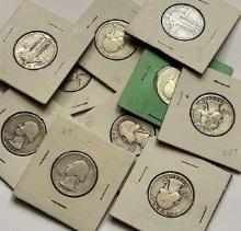 1930-1939 Standing Liberty & Washington Silver Quarters (10-coins)