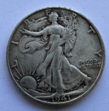 1941 WALKING LIBERTY HALF DOLLAR COIN