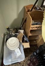 Lot of mixed items, plates and wood drawers