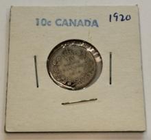 1920 Canada 10 Cents Silver Coin - Edward VII